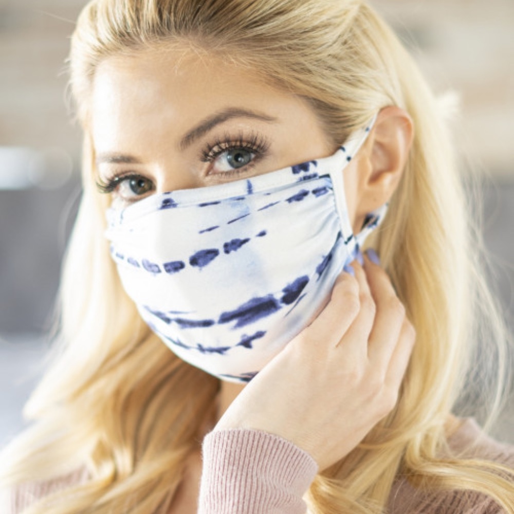 2 for 20! Blue tie Dye face mask